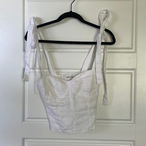Reformation linen bow top